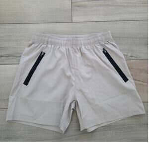 Gym Revolution Gym Training Workout Khaki 4.5" Drawstring Shorts Men Sz S